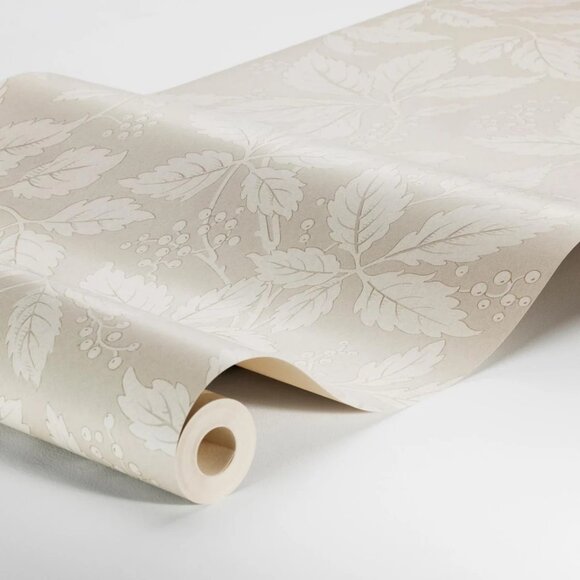 New Boråstapeter Vildvin Wallpaper Roll Stone Beige Leaf Neutral Retail $264 - Picture 4 of 12